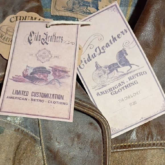 Geometric Pattern Leather Jacket - Picture 2 of 2